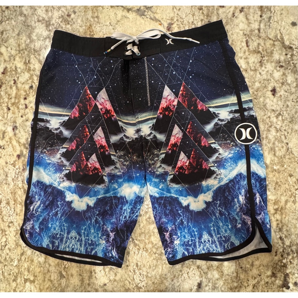 Hurley Phantom Imaginary Foundation Mens Board Shorts Galaxy Blue size 30
